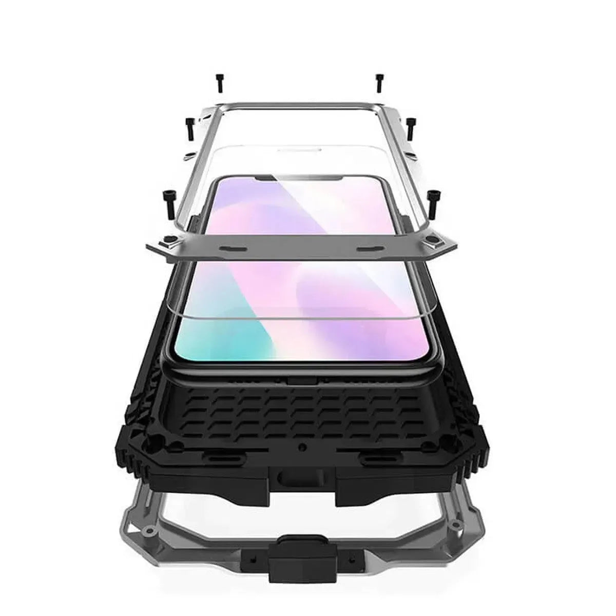 Buy Classic Full Body Metal Armor Phone Case, with Screen Protector, Heavy Duty Defender Shockproof Case,Hubert at Caseles-iPhone 16 Pro Max,