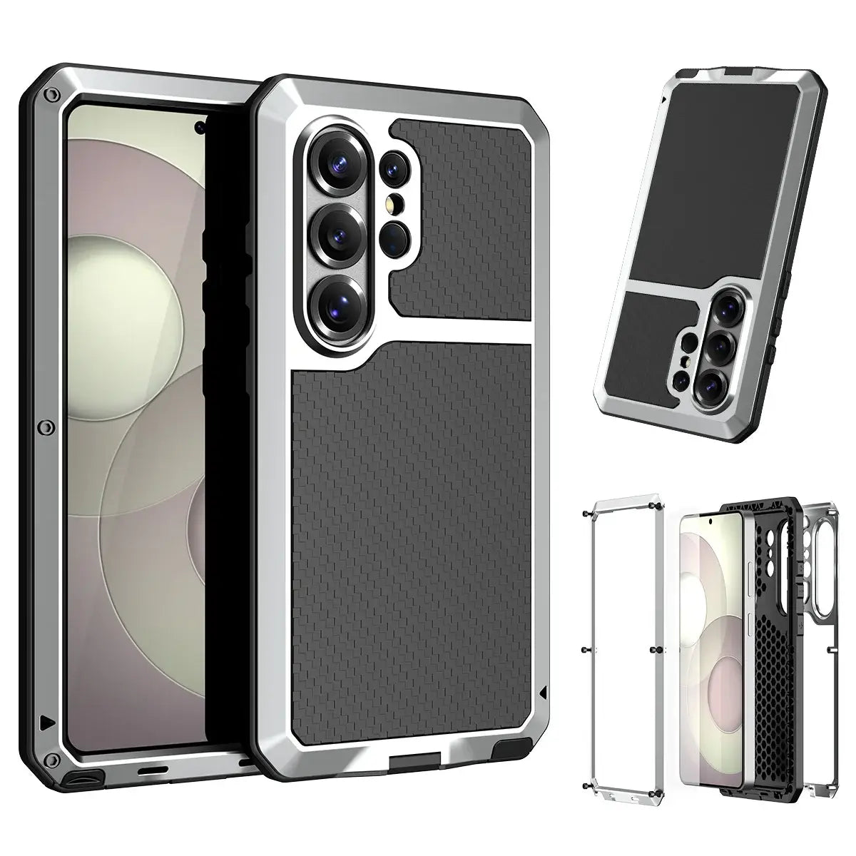 Buy S26 Ultra Metal Case, Waterproof Dustproof Shockproof 3-Proof Cover, Wireless Charging & Heat Dissipation Armor for Samsung S26 Ultra 5G - JONAH at Caseles-Samsung Galaxy S26 Ultra, Silver