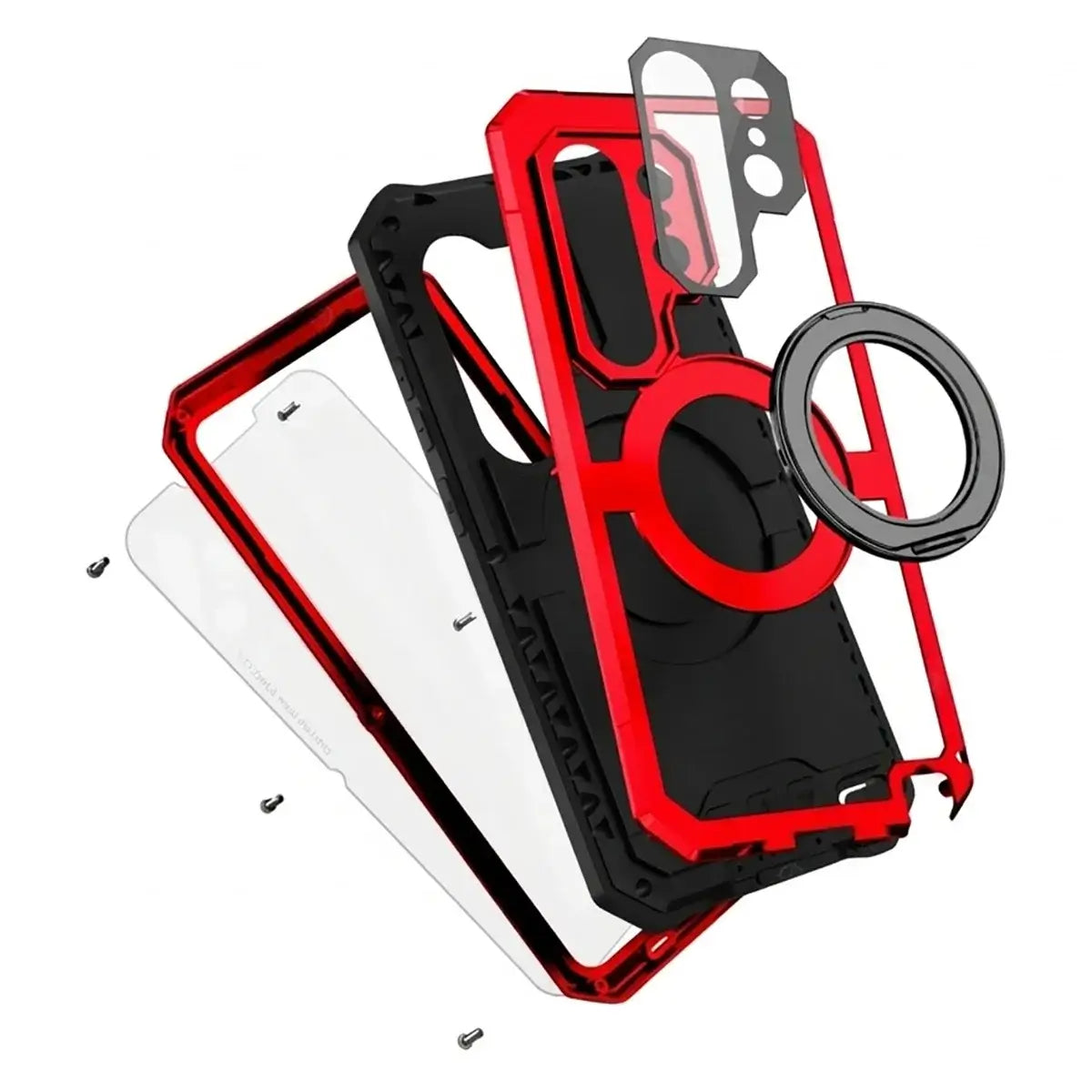 Buy 360° Rotating Magnetic Kickstand Case, Galaxy S26 Full-Body Armor, Integrated Lens Guard & Wireless Charging - TITAN at Caseles-Samsung Galaxy S26 Ultra, Black