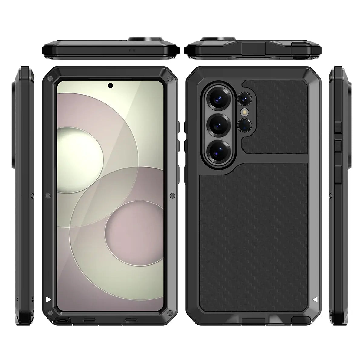 Buy S26 Ultra Metal Case, Waterproof Dustproof Shockproof 3-Proof Cover, Wireless Charging & Heat Dissipation Armor for Samsung S26 Ultra 5G - JONAH at Caseles-Samsung Galaxy S26 Ultra, Black