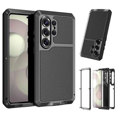Buy S26 Ultra Metal Case, Waterproof Dustproof Shockproof 3-Proof Cover, Wireless Charging & Heat Dissipation Armor for Samsung S26 Ultra 5G - JONAH at Caseles-Samsung Galaxy S26 Ultra, Black