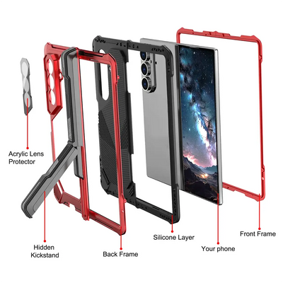 Buy Heavy-Duty Magnetic Case with Built-In PET Screen Protector, Hinge Guard & 18FT Drop Defense - ROOK at Caseles-Samsung Galaxy Z Fold 8 Ultra, Black