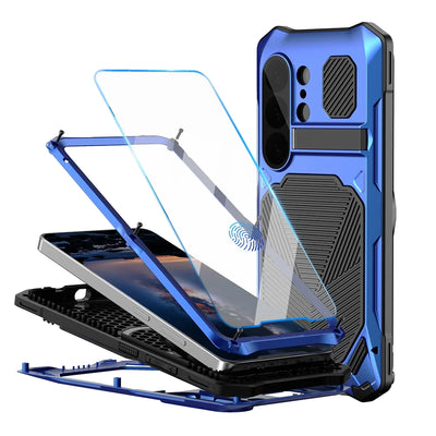 Buy Full Body Heavy Duty Metal Case for Samsung Galaxy S26 Ultra 5G, Built-in Screen Protector, Military Grade Drop Protection Armor with Magnetic Kickstand - WILDER at KingKongBox-Samsung Galaxy S26 Ultra, Blue