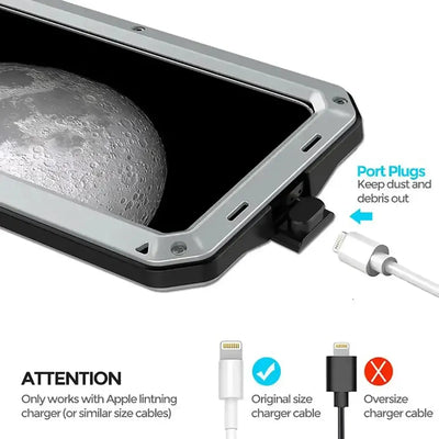 Buy Classic Full Body Metal Armor Phone Case, with Screen Protector, Heavy Duty Defender Shockproof Case - TADDEO at Caseles-iPhone 17 Pro Max, Taddeo-Black