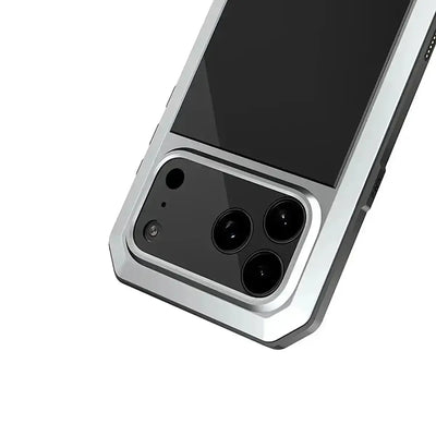Buy Classic Full Body Metal Armor Phone Case, with Screen Protector, Heavy Duty Defender Shockproof Case - TADDEO at Caseles-iPhone 17 Pro Max, Taddeo-Black