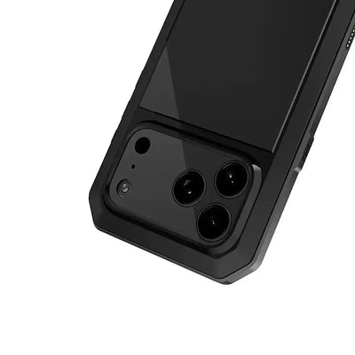 Buy Classic Full Body Metal Armor Phone Case, with Screen Protector, Heavy Duty Defender Shockproof Case - TADDEO at Caseles-iPhone 17 Pro Max, Taddeo-Black