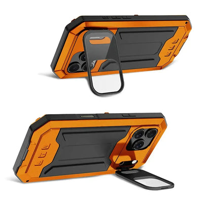 Buy iPhone Heavy Duty Metal Case with 360° Full Body Protection, Sliding Camera Cover, Built-in Screen Protector, Shockproof & Dustproof Armor Phone Cover - Warren at KingKongBox-iPhone 18 Pro Max, Black