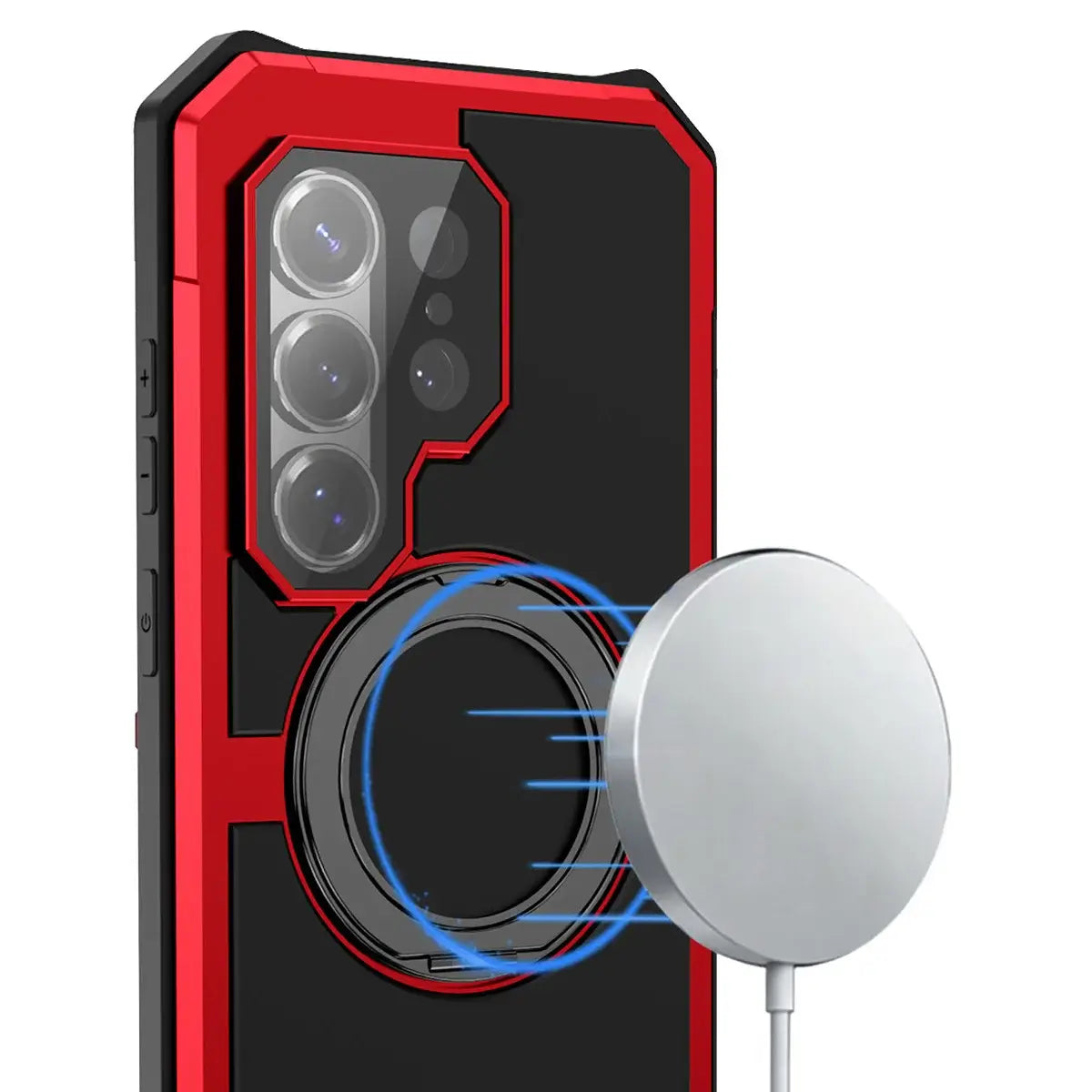 Buy 360° Rotating Magnetic Kickstand Case, Galaxy S26 Full-Body Armor, Integrated Lens Guard & Wireless Charging - TITAN at Caseles-Samsung Galaxy S26 Ultra, Black