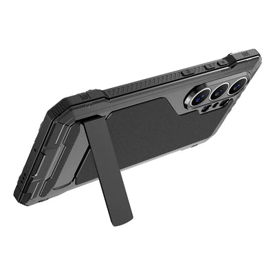 Buy Armor Series: Full-Wrap Metal Case for Samsung Galaxy S with Integrated Kickstand - DAMON at Caseles-Samsung Galaxy S26 Ultra, Black